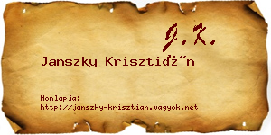 Janszky Krisztián névjegykártya